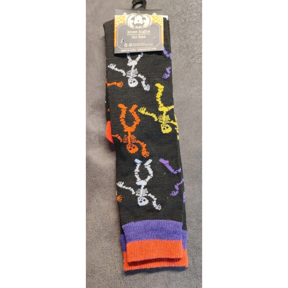 Halloween Skeletons Shoe Sizes 5-9 Adult Knee High Socks